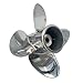ARKDOZA 9.9x9 Polished Stainless Steel Outboard Propeller for Tohatsu Engines25/30HP 4 Blade 10 Spline Tooth RH SS Prop