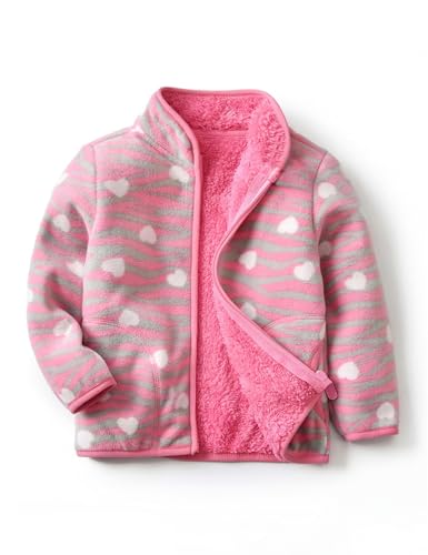 Image of Kids Printed Fleece Jacket Sherpa Lined Lightweight Zip