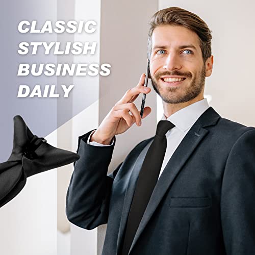 Janmercy Clip on Tie for Men 20 inch Solid Skinny Formal Neck Tie Pretied for Office School Wedding Business Uniforms