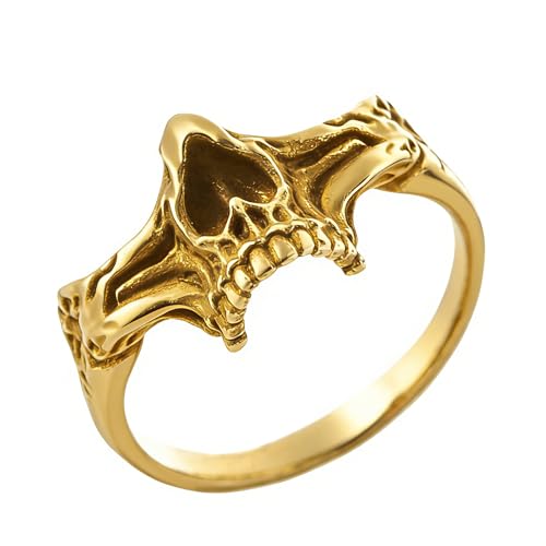 Image of 2023 Skull Ring Cool Evil Death Punk Rock Stainless Steel Rings Aly Style Jewelry