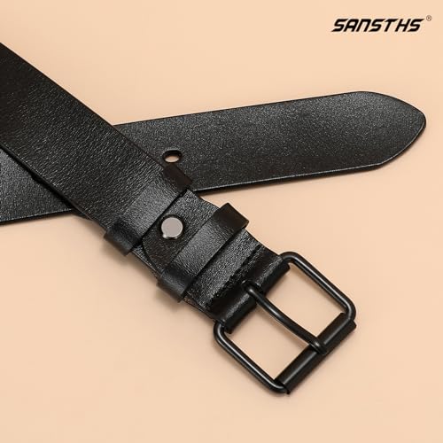SANSTHS belts for women for Jeans Coats Dresses, Leather Belt Women with Classic Bronze Buckle4