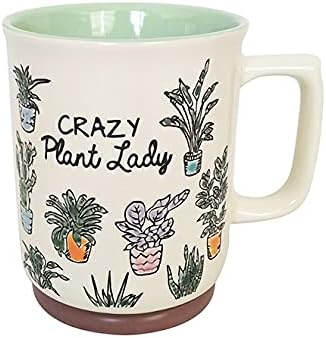 Blue Sky Ceramic Taza Crazy Plant Lady de 18 onzas