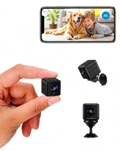 AOBOCAM Mini Hidden Spy Camera 4K WiFi Security Camera with App Motion Detection 5H Battery Night Vision SD Card & Cloud Storage for Home/Office/Store