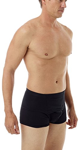 Underworks Cotton Spandex Ultra Light Compression Boxers 3-Pack, Medium Black