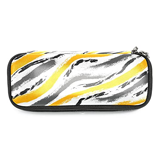 Estuche organizador de gran capacidad, estuche de cuero para estudiantes, estuche de lápices con doble cremallera, fondo verde oscuro, Multicolor 3, 19x7.5x3.8cm/7.5x3x1.5in, Organizador de bolsas