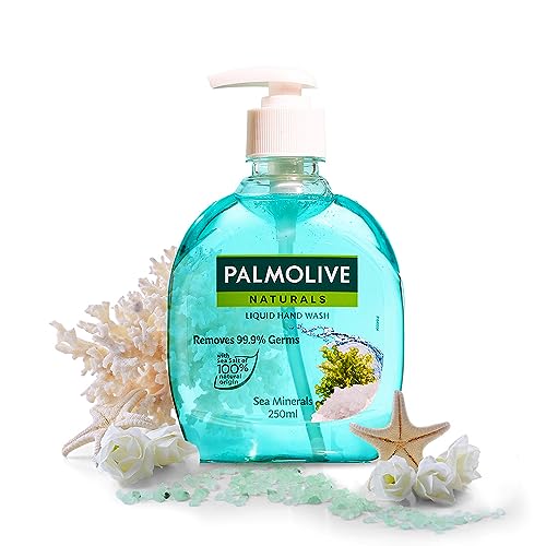 Image of Palmolive Naturals Sea Minerals Liquid Hand Wash, 250ml Dispenser Bottle, Remove 99.9% of Germs, Refreshing Fragrance, Multicolor,1600617