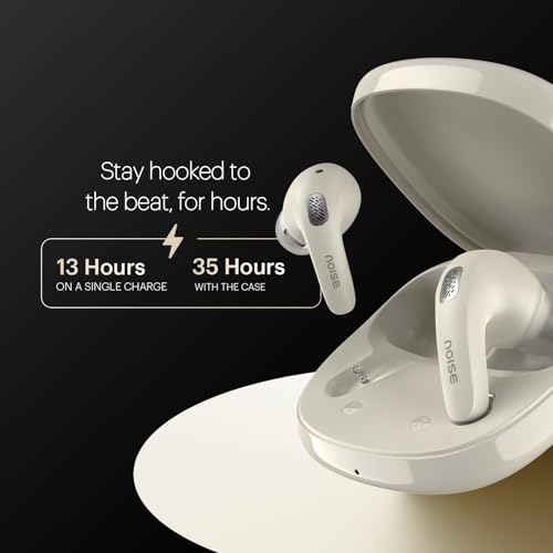 Image of Noise Buds E1 in-Ear Truly Wireless Earbuds with Pebble Grain Design, 35H of Playtime, Quad mic ENC,10mm Driver, Low Latency, BT v5.3 (Dune Beige)