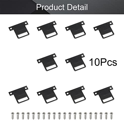 Image of MroMax 10PCS Sawtooth Picture Hangers Iron Picture Hangers 1.26 inch x 0.31 inch Double Hole Picture Frames Hangers for Hanging Clock Paintings Artwork Picture Frame Hook Photos Black