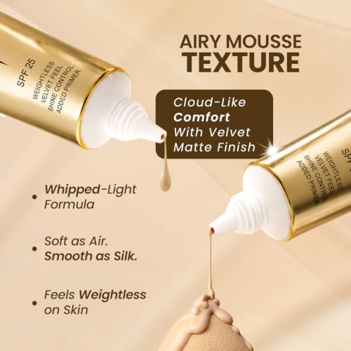 Image of TEEN TEEN Dream Mousse Foundation | Lightweight Velvet Finish with SPF 25 | Shine Control, Added Primer, Smooth Blendable Texture, Natural-Beige, 30ml