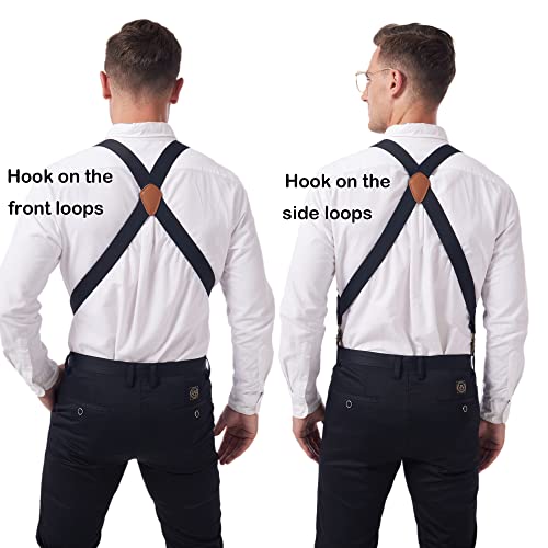 Lazarsspace Hook On Suspenders For Men X Back With 2 Side Swivel Snap Hooks And 1.5 Inch Wide Adjustable Strap #TOP3