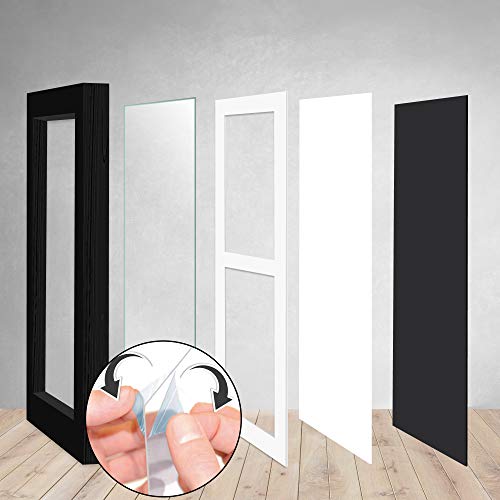 bomoe fotolijsten Galeria voor 3 foto's 10x15cm - fotolijst van hout, kunststof glas, metalen ophanging & passe-partout multilijst voor fotocollageen - zwart - Afbeelding 5