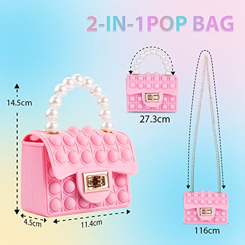 Sichy Pop Bag It, Fidget Bag, Pop Purse For Girl And Women Pop Bag With Unicorn Pop Toy, Anti Stress Silicone Poppet Bag Fidget Shoulder Bag, Best Gifts #TOP2