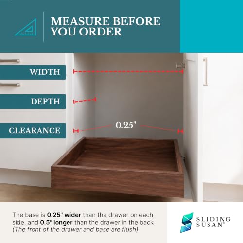 SlidingSusan Natural Walnut Pull Out Cabinet Drawer Organizer 14 Inch Wide x 18 Inch Deep Soft Close Sliding Shelf for Kitchen Cabinets, Pantry & Storage Areas, Heavy Duty Wooden Pullout Inserts - Image 2