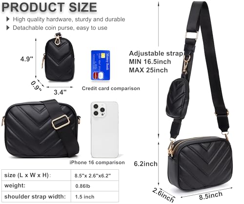 Small Quilted Crossbody Bags for Women Stylish Leather Purse Designer Handbag with Coin Pouch for Shopping, Dating, Traveling3