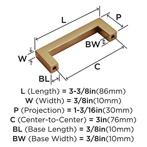 Image of Amerock Monument 3 inch (76mm) Center-to-Center Champagne Bronze Cabinet Pull - 10 Pack