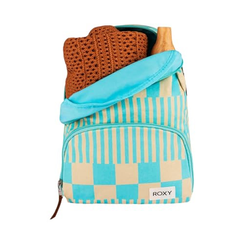 Image of Roxy Women's Always Core Backpack | Travel | Everyday Carry | Beach | Polyester | 8L Capacity - Big Brella Check Turquoise