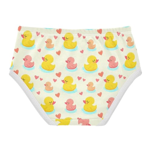 Cute Rubber Duck Heart Yellow Toddler Girls's Underwear 2T 23022222