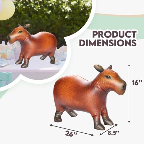 Image of Inflatable Capybara, Decorations for Birthday Party Supplies, Rodent Farm Theme Gifts, Blow Up Capybara Decor, Inflables para Fiestas Balloon, Fun Decoy Inflatable