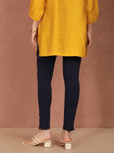 Image of TWIN BIRDS Regular Fit Cotton Blended Fabric Sleek Ethnic Knitted Kurti Pant with Functional Pocket for Women