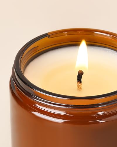 Image of AOOVOO Lavender Amber Candles - 22 oz Scented Candles, Aromatherapy Candle, Soy Candle for Home Scented