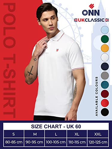Image of ONN UK Classic Men's Premium Combed Cotton Polo Collar Half Sleeves Solid T-Shirt |