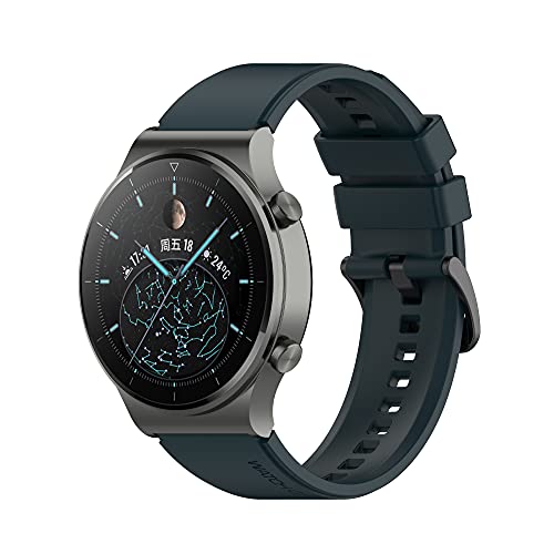 Bracelet silicone vert foncé 22mm pour montre Huawei GT2 et GT3
