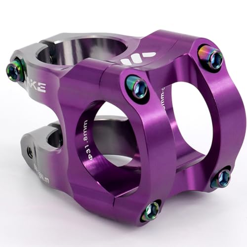Potence de VTT 0 degrés 31.8 35 mm violet gris pour éviter le flou de direction