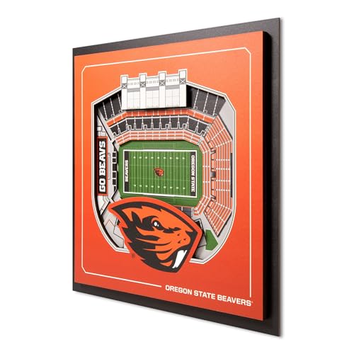 Image of YouTheFan Officially-licensed NCAA Stadium Series 3D Wall Art - multi-layer team stadium replica, detailed sports fan gift, indoor decor