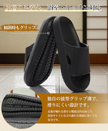 立体波型溝の滑り止め機能