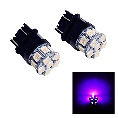 PA LED 2x PURPLE 3157 3156 13 5050 SMD LED CAR LIGHT BRAKE TURN BULB W21W 580 12V