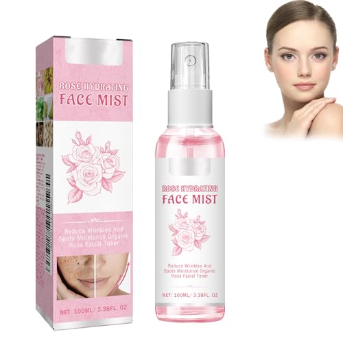Agua de Rosas Orgánica, Tónico Exfoliante Iluminador, Tónico Facial, Exfoliante, Tonificante e Iluminador, Tónico Facial Hidratante, Limpieza Facial, Cuidado Facial, Anti-Acné
