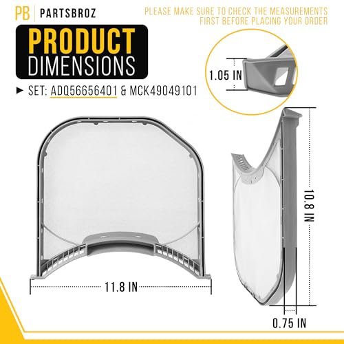 Image of PartsBroz Lint Filter & Screen Housing for LG DLG3401W Dryer Lint Filter Trap Screen Cover Housing Replacement