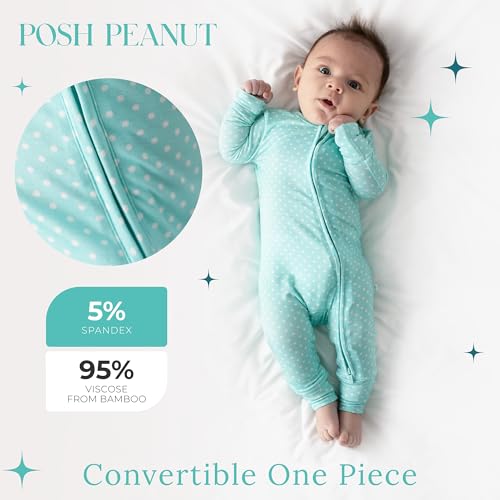 Image of Posh Peanut Convertible Baby Sleepers - Footless Baby Pajamas with 2 Way Zipper for Easy Diaper Changes