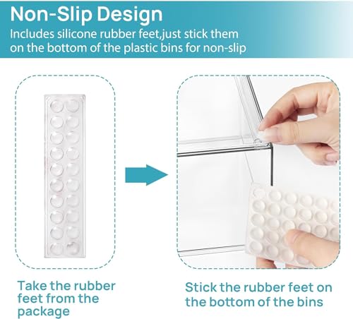 Vtopmart 4 pack Clear Stackable Storage Drawer, 4.4 Inch Tall Acrylic Bathroom Makeup Organiser, Plastic Storage box for Vanity, Under Sink, Kitchen Cupboard, Pantry, Home Organization - Image 5