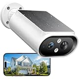 AlkiVision Solar Security Cameras Wireless Outdoor - 2K Night Color Vision Cameras for Home Security, AI Motion Detection, 360° View, Spotlight, 2-Way Audio, Siren, IP67 Waterproof, SD/Cloud Storage