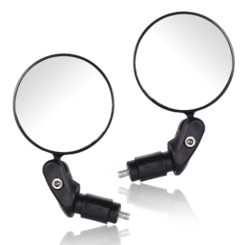 2 PiezasEspejos para Bicicletas, Espejos Retrovisores Ajustables de 360 ° Grados Giran para Bicicletas, Espejos para de Bicicleta para Manillar de 17,4 22 mm, Bicicleta de Montaña Eléctrica