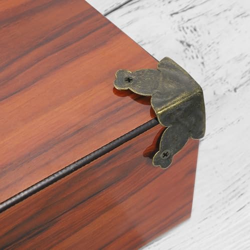 Image of uxcell 8 Pcs Decorative Box Corner Cover, 27mm Metal Edge Guard, Furniture Corner Edges Protector, Bronze