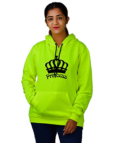 Image of More & More HOODMASTER Women's Fleece Hoodie Sweatshirt with Pockets Full Sleeves Regular Fit Solid Pattern Princess Theme Hooded Neck and Standard Length | Women Fleece Hoodie