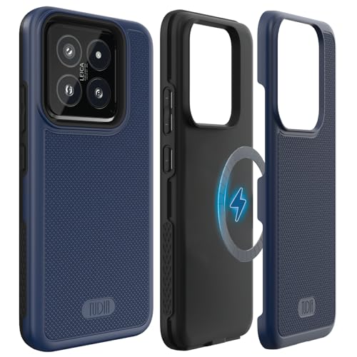 Image of TUDIA MergeGrip Designed for Xiaomi 14 5G Back Cover (2024), [Magsafe Compatible] Military Grade Dual Layer Shockproof Slim Tough Heavy Duty Protection - Indigo Blue
