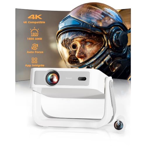 Videoprojecteur-4K【App Intégrée/Autofocus/1800 ANSI】 Jimveo...