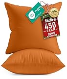 Utopia Bedding 16x16 Pillow Inserts, Set of 2, Orange – Indoor Decorative Throw Pillows for Bed, Sofa & Couch – Soft, Supportive & Fluffy Cushion Inserts