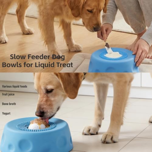 Slow Feeder Dog Bowl with Rolling Ball for Dogs Anti-Slip Lick Bowl | for Liquid Treats,Bone Broth,Yogurt & Wet Food,Interactive Pet Feeding Enrichment Toy,for Small to Large Dog Breeds - Image 5