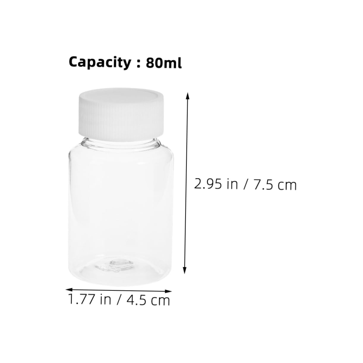 IMIKEYA 22 Botellas de Viaje de Plástico Transparente Tapa y Boca Ancha, 80 Ml, Resistentes y Multipropósito para Líquidos y Medicamentos en Viajes
