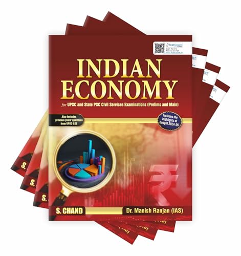 Image of Indian Economy (English) | IAS UPSC & State PSC Civil Services Exam (Prelims & Main) | Administrative Exams | Includes Previous Year Question PYQ from UPSC CSE & Budget 2024 - 2025 | S Chand Book
