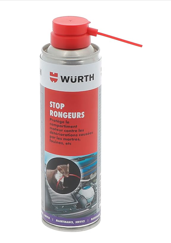 Stop RONGEURS WURTH Spray repulsif de Protection Contre Les rongeurs Barriere A RONGEURS Résine Protect Gaines électriques Produit Professionnel utilisé en Concession