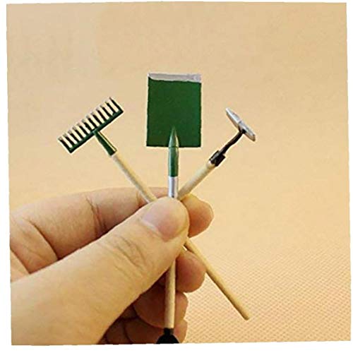 NaisiCore Puppenhaus-Zubehör-Set Mini Simulation Bench Lampe Gießkanne Schuhe Farm Werkzeuge für die Dekoration – Bild 7