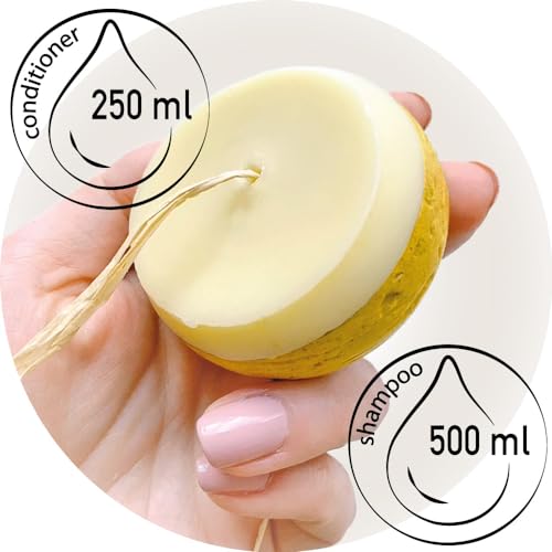 Senso Naturale Champu y Acondicionador Sólido Iluminador Aclarante Para Cabello Opaco, Aclara con Reflejos Dorados, Manzanilla, Cúrcuma y Limón, 100% Natural, Bio y Vegano pH 4.5-5.5 (2 en 1) - Imagen 4