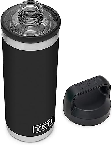YETI Rambler Bottle Chug, Vacuum Insulated Stainless Steel Bottle with Chug Cap, Black, 18 oz (532 ml)
