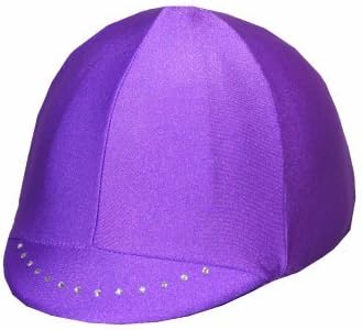 Equestrian Riding Helmet Cover - Purple with Swarovski Crystals