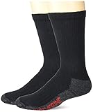 Wolverine Men's Steel Toe Mid Calf Sock, Black, Sock Size:10-13/Shoe Size: 6-12